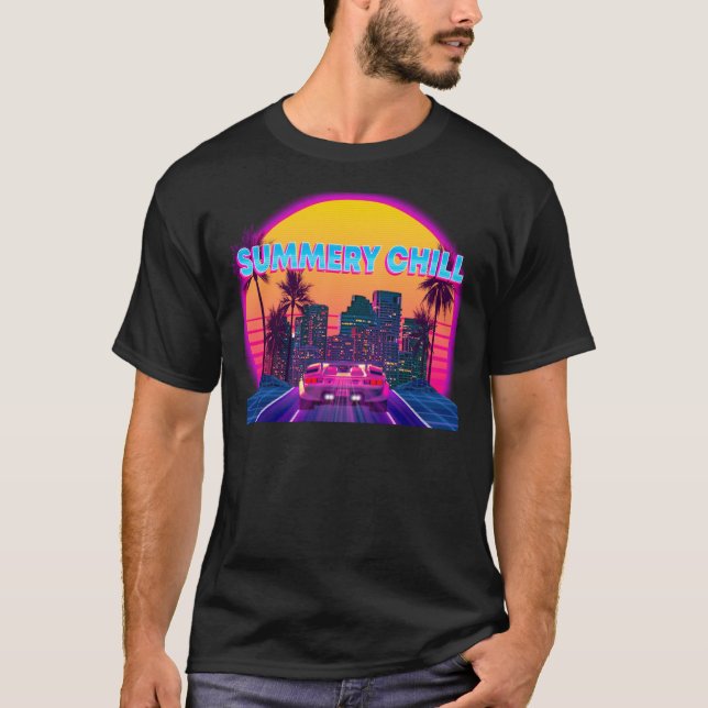 Camiseta Cyberpunk com as vibrações de Summery Chill! T-Shi (Frente)
