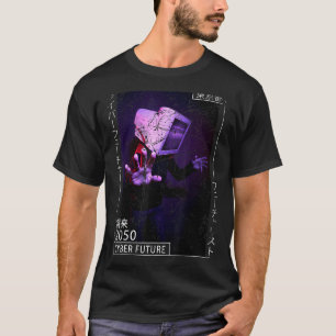 Camiseta Cyberpunk Cyborg 80s futurismo estético japonês