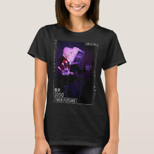 Camiseta Cyberpunk Cyborg, japonês, japonês, 90