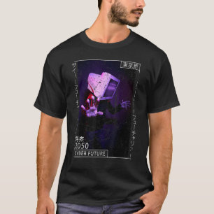 Camiseta Cyberpunk Cyborg, japonês, japonês, 90