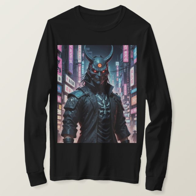 Camiseta Cyberpunk Demon Samurai (Frente do Design)