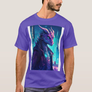Camiseta Cyberpunk Dragon Cityscape