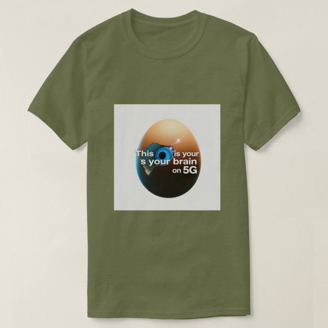 Camiseta Cyberpunk Egg Meme T-Shirt Engraçado | "Cérebro no (Frente do Design)
