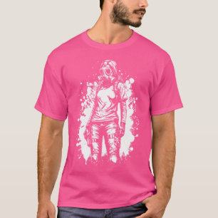 Camiseta Cyberpunk Female Gamer Com O Visto Do Gasmask Graf