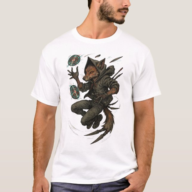 Camiseta Cyberpunk Fox Ninja (Frente)