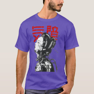 Camiseta Cyberpunk Geisha Aestética Urba Japonês Vaporwave