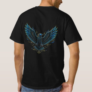 Camiseta Cyberpunk Glitch Eagle Frente Verso