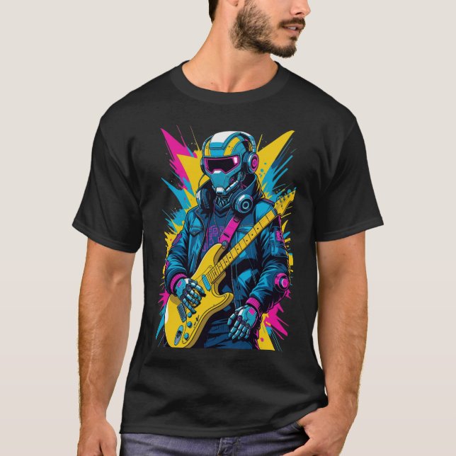 Camiseta cyberpunk guitarist  (Frente)