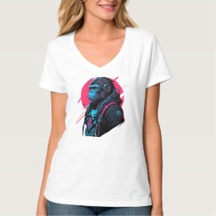 Camiseta Cyberpunk macaco