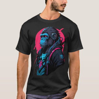 Camiseta Cyberpunk macaco