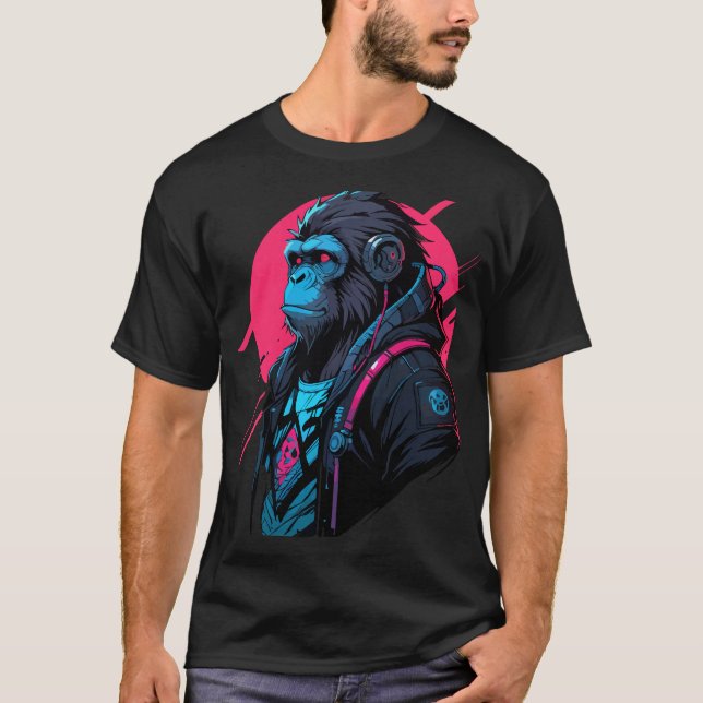 Camiseta Cyberpunk macaco (Frente)