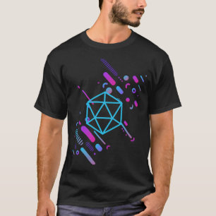 Camiseta Cyberpunk Neon D20 Dice Tabletop RPG