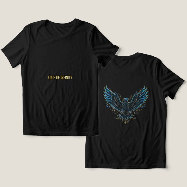 Camiseta Cyberpunk Neon Eagle Glitch (Design Frente e Verso)