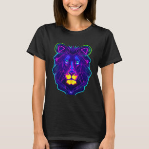 Camiseta Cyberpunk Neon Light Leon Single Animal King Color