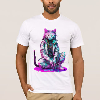 Camiseta Cyberpunk Rastafarian Cat - Relíquia Mística