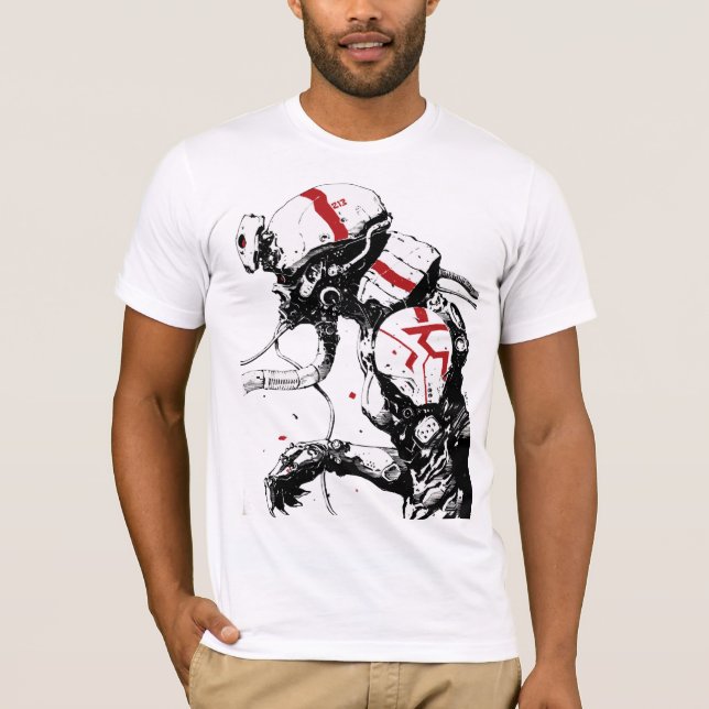 Camiseta Cyberpunk Robot Urban Futuristic New Style  (Frente)