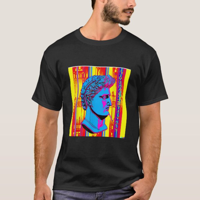 Camiseta Cyberpunk Roman Fun Pop Imagem Legal Estilo de Ret (Frente)