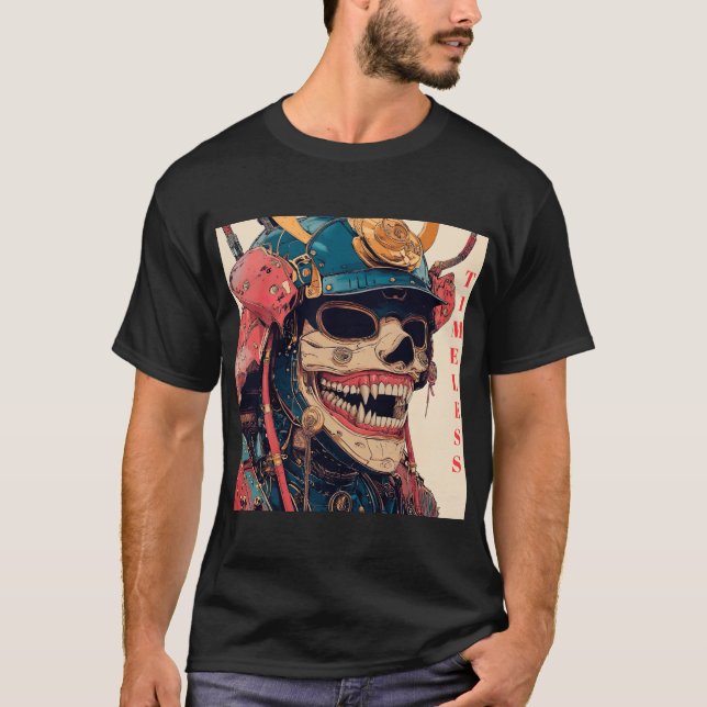 Camiseta Cyberpunk Samurai Hannya Mask (Frente)