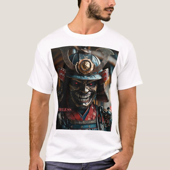 Camiseta Cyberpunk Samurai Hannya Mask (Frente)