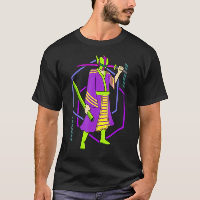 Camiseta Cyberpunk Samurai Ronin Warrior, um japão japonês (Frente)