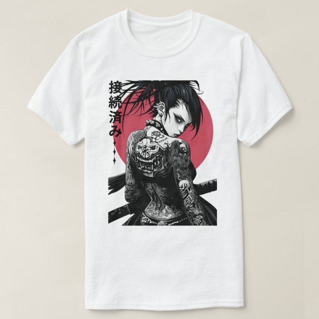 Camiseta Cyberpunk Samurai Vaporwave  (Frente do Design)