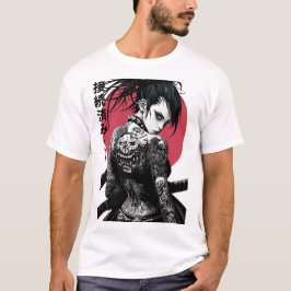 Camiseta Cyberpunk Samurai Vaporwave 