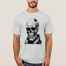 Cyberpunk Skull Futurística Tee Design