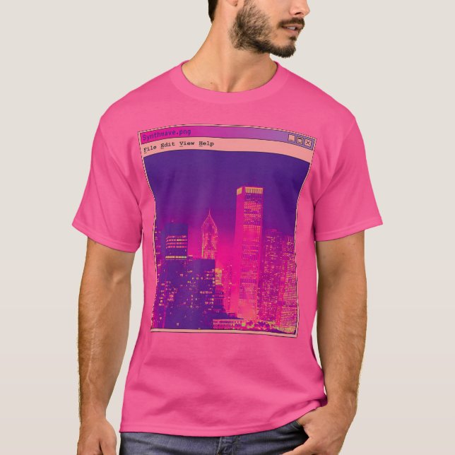 Camiseta Cyberpunk Synthwave Futurística Art (Frente)