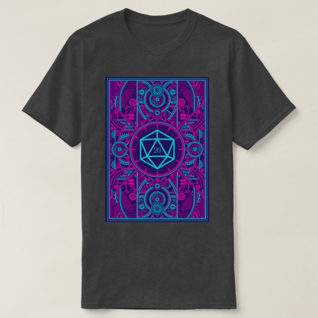 Camiseta Cyberpunk Tabletop RPG D20, Furista (Frente do Design)
