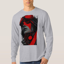 Camiseta Cyberpunk Tactical Girl Red Target Long Sleeve