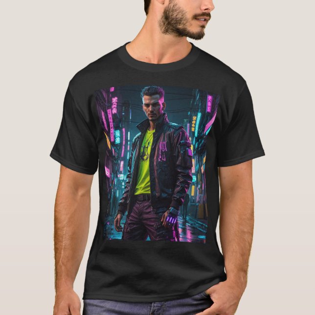 Camiseta Cyberpunk Themed T-shirt (Frente)