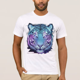 Camiseta Cyberpunk Tiger T Shirt - Neon Circuit Animal