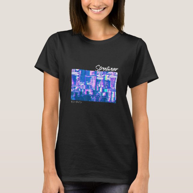 Camiseta Cyberpunk Tokyo Streetwear Aesthet Japonês (Frente)