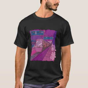 Camiseta Cyberpunk Tokyo Vaporwave Estree Japonês