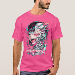 Camiseta Cyberpunk Trippy Rainbow Cyber Psycho Psicodélico
