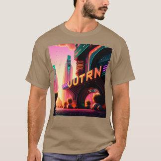 Camiseta Cyberpunk Ulun Cidade Futurística AI Gerada Arte