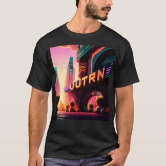 Camiseta Cyberpunk Ulun Cidade Futurística AI Gerada Arte