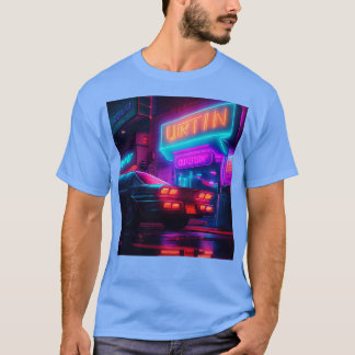 Camiseta Cyberpunk Ulun City Automobile Futurística AI Ge