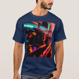 Camiseta Cyberpunk Ulun City Automobile Futurística AI Ge