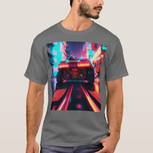 Camiseta Cyberpunk Ulun City Automobile Futurística AI Ge