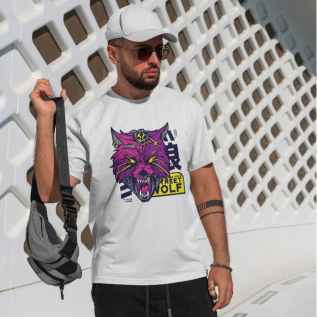 Camiseta Cyberpunk Wolf (Criador carregado)