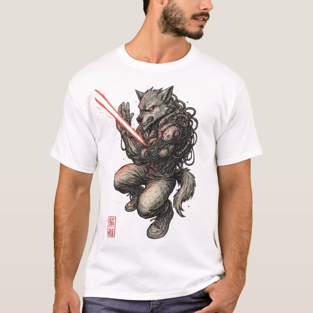 Camiseta Cyberpunk Wolf (Duel) (Frente)