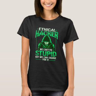 Camiseta Cybersecurity do hacker branco de hackers éticos é