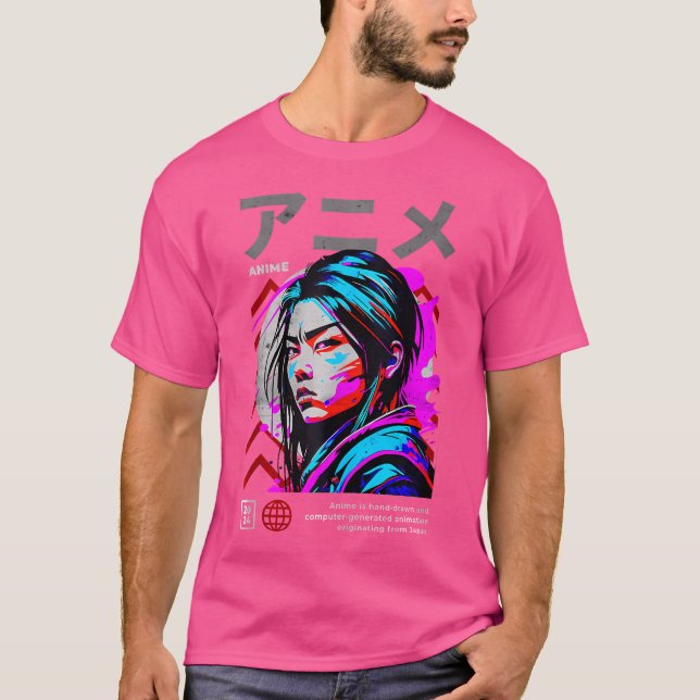 Camiseta Cyberspace Punk Samurai Anime Streetwear Art (Frente)