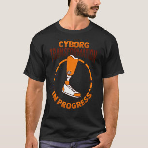 Camiseta Cyborg Amputee Piada Perna Prostética para uma Per