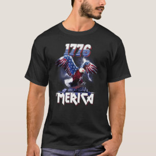 Camiseta Cyborg Eagle Us Flag 1776 julho 4th American Patri