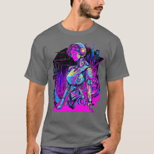 Camiseta Cyborg Female AI Human Interface Fusion, um Atorme