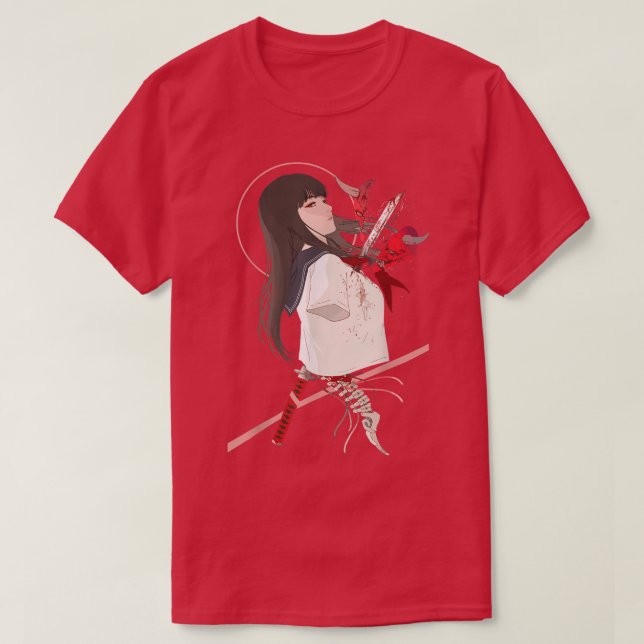 Camiseta Cyborg Girl Aestética Samurai Japonês Otaku Webs (Frente do Design)