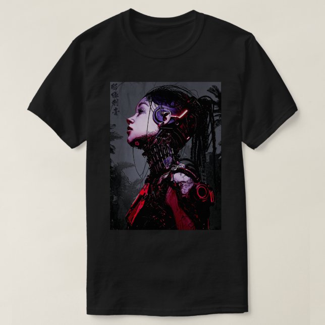 Camiseta Cyborg Girl Urban Cyberpunk Style (Frente do Design)