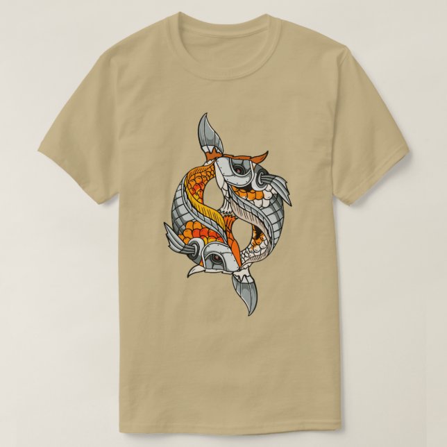 Camiseta Cyborg Koi Fish Japonês Cyber Aestético (Frente do Design)